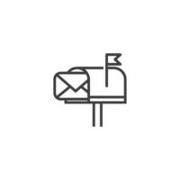 Vector sign of the mail box symbol is isolated on a white background. mail box icon color editable.