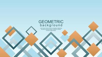 Minimal geometric background with dynamic square design in orange gradient color vector