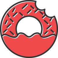 donut relleno retro vector