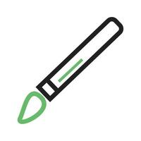 Paint Brush Line Green and Black Icon vector
