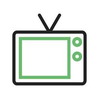 línea de televisión icono verde y negro vector
