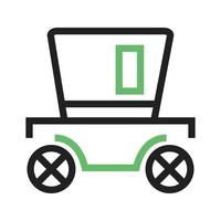 línea de transporte icono verde y negro vector