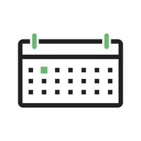 Scheduled Event Line Green and Black Icon vector