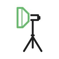 Light Stand III Line Green and Black Icon vector