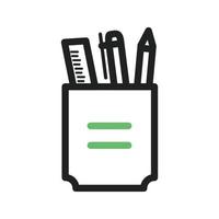 Stationery Line Green and Black Icon vector