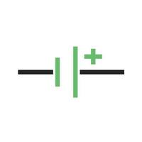 DC Voltage Source Line Green and Black Icon vector