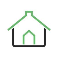 Pet House Line Green and Black Icon vector