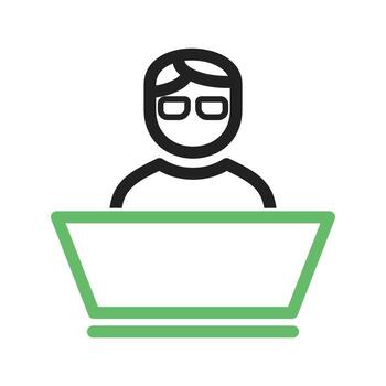 línea de desarrollador de software icono verde y negro vector