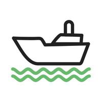 Shipping Line Green and Black Icon vector