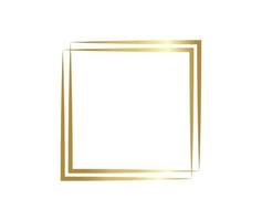 Gold square frame. Luxury geometric square element. vector