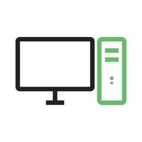 Computer Line Green and Black Icon vector
