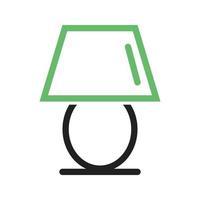 línea de lámpara de mesa icono verde y negro vector