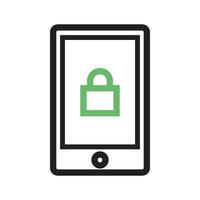 Secure Device Line Green and Black Icon vector