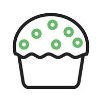 Cream Muffin Line Green and Black Icon vector