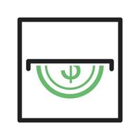 Slot for Coins Line Green and Black Icon vector