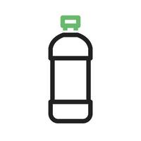 Detergent Bottle Line Green and Black Icon vector