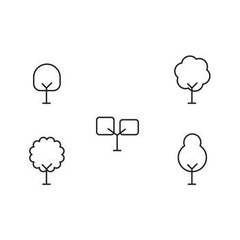 árbol vector ui esencial para sitio web, símbolo, icono