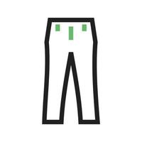 línea de pantalones icono verde y negro vector