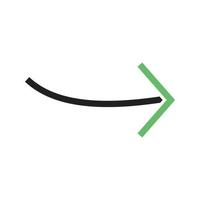 Arrow Pointing Right Line Green and Black Icon vector