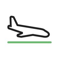 Flight Land Line Green and Black Icon vector