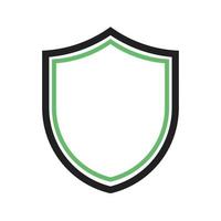 Shield I Line Green and Black Icon vector