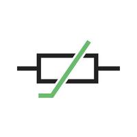 Thermistor Line Green and Black Icon vector