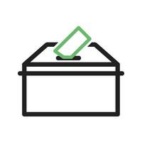 línea de voto de emisión icono verde y negro vector