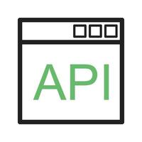 API Line Green and Black Icon vector