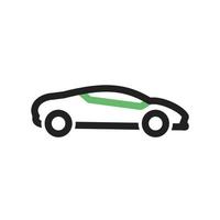 línea de autos deportivos icono verde y negro vector