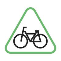 Cycle Stand sign Line Green and Black Icon vector