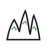 Ice Top Mountain Line Green and Black Icon vector