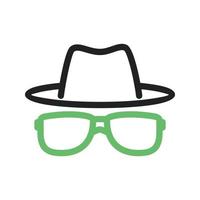 Hipster Style I Line Green and Black Icon vector