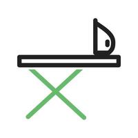 Iron Stand Line Green and Black Icon vector