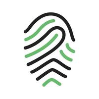 Fingerprint Line Green and Black Icon vector