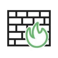 Firewall Line Green and Black Icon vector