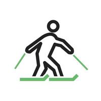 línea de patinaje icono verde y negro vector