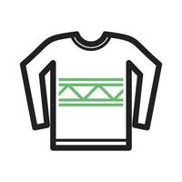 Sweater Line Green and Black Icon vector