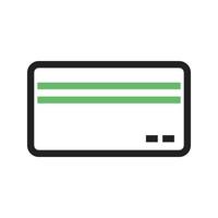 Bank Card Line Green and Black Icon vector
