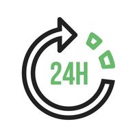 24 Hour Service Line Green and Black Icon vector