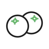 línea de arándanos icono verde y negro vector