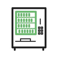 Vending Machine Line Green and Black Icon vector