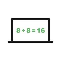 Online Calculation Line Green and Black Icon vector