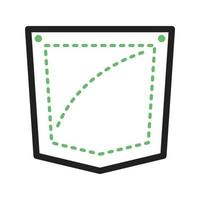 Pocket Square Line Green and Black Icon vector