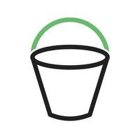 Sand bucket Line Green and Black Icon vector