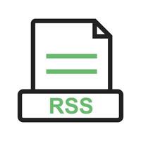 RSS Line Green and Black Icon