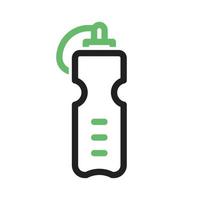 Water Bottle Line Green and Black Icon vector