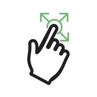 Hold and Move Line Green and Black Icon vector