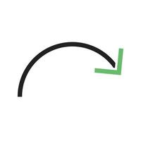 Redo Line Green and Black Icon vector