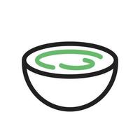 Cream Bowl Line Green and Black Icon vector