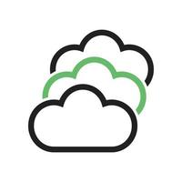 Multiple Cloud Servers Line Green and Black Icon vector